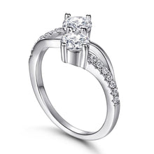 Load image into Gallery viewer, Trendy Round Moissanite and Zircon Ring - Sterling Silver Jewelry for Women
