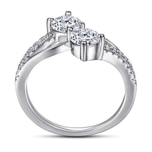 Load image into Gallery viewer, Trendy Round Moissanite and Zircon Ring - Sterling Silver Jewelry for Women