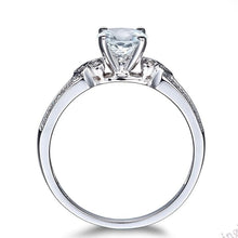 Load image into Gallery viewer, Trendy White Gold Aquamarine Ring with Pave Diamonds