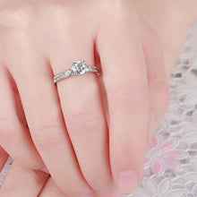 Load image into Gallery viewer, Trendy White Gold Aquamarine Ring with Pave Diamonds