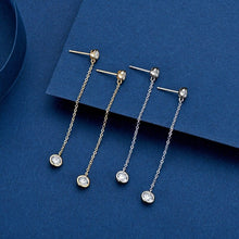 Load image into Gallery viewer, Long Dangle Drop Moissanite Earring