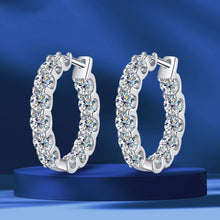 Load image into Gallery viewer, Moissanite Hoop Earrings 2.6 CT
