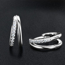 Load image into Gallery viewer, Moissanite Split Double Hoop Earrings