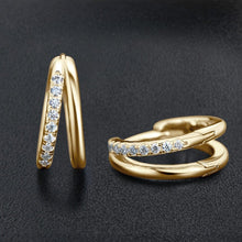 Load image into Gallery viewer, Moissanite Split Double Hoop Earrings
