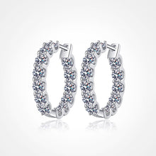 Load image into Gallery viewer, Moissanite Hoop Earrings 2.6 CT