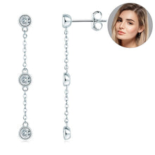Load image into Gallery viewer, Long Dangle Drop Moissanite Earring