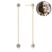 Load image into Gallery viewer, Long Dangle Drop Moissanite Earring