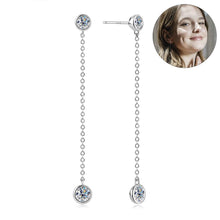 Load image into Gallery viewer, Long Dangle Drop Moissanite Earring