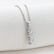 Load image into Gallery viewer, 3 Stones 0.6CT Moissanite Pendant Necklace