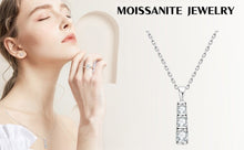 Load image into Gallery viewer, 3 Stones 0.6CT Moissanite Pendant Necklace