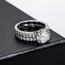 Load image into Gallery viewer, Cute and Romantic Round Moissanite Ring in Rose Gold - 925 Sterling Silver Fine Jewelry for Women