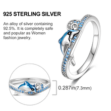 Load image into Gallery viewer, Silver Blue Dolphin Rings