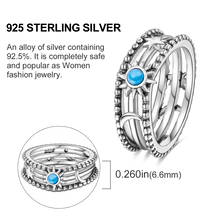 Load image into Gallery viewer, Silver Sun Star Moon Rings