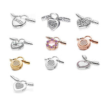 Load image into Gallery viewer, Silver Love Heart Locks Clasp Buckle Beads &amp; Charms Collection
