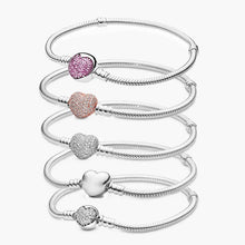 Load image into Gallery viewer, Heart Charms Silver Bracelets
