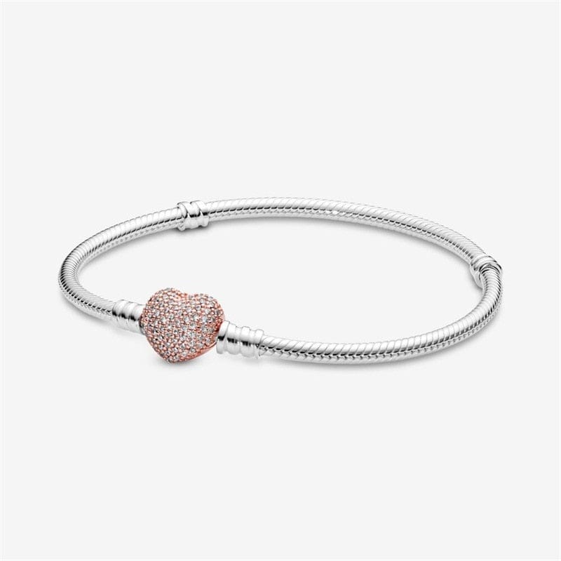 Heart Charms Silver Bracelets