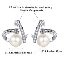 Load image into Gallery viewer, Moissanite Heart Stud Earrings
