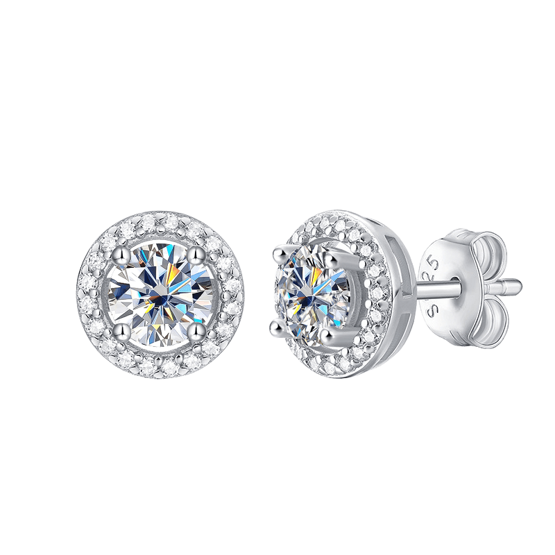 Silver Moissanite Earrings