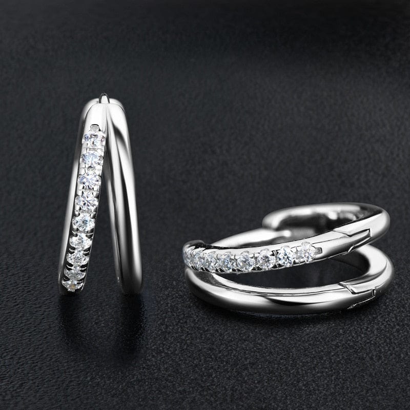 Moissanite Split Double Hoop Earrings