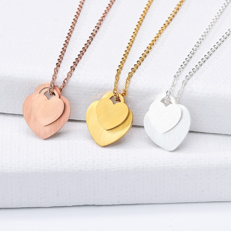 Simple Double Heart Necklaces