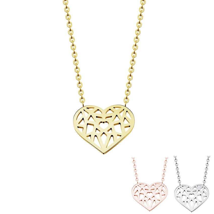 Choker Hollow Heart Necklace