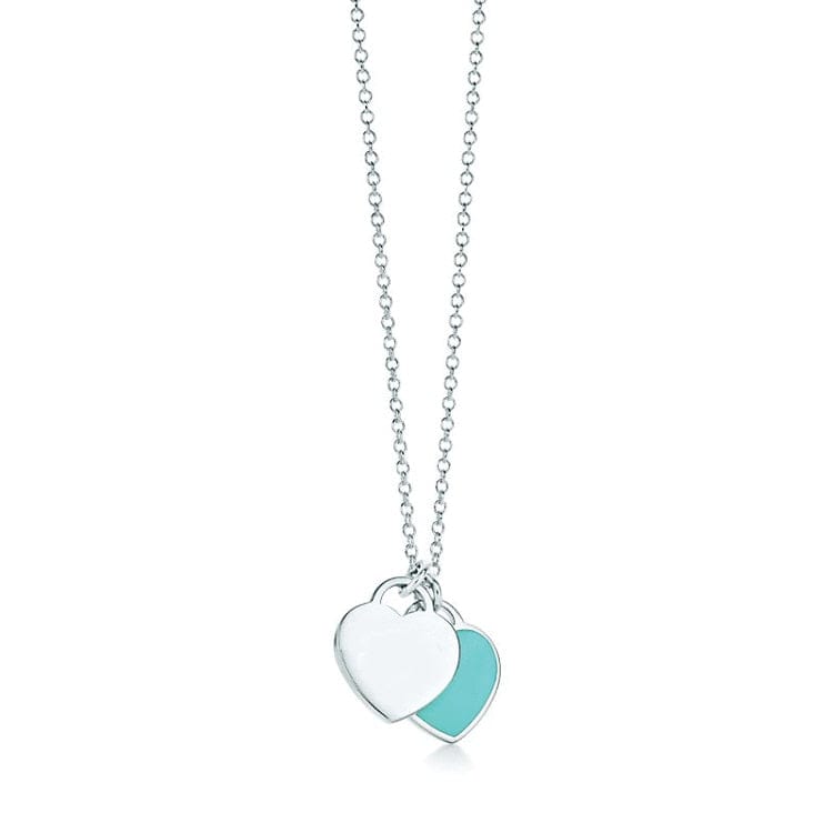 Double Love Heart Pendant Necklace