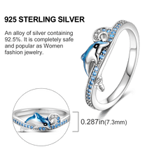 Load image into Gallery viewer, Silver Blue Dolphin Rings
